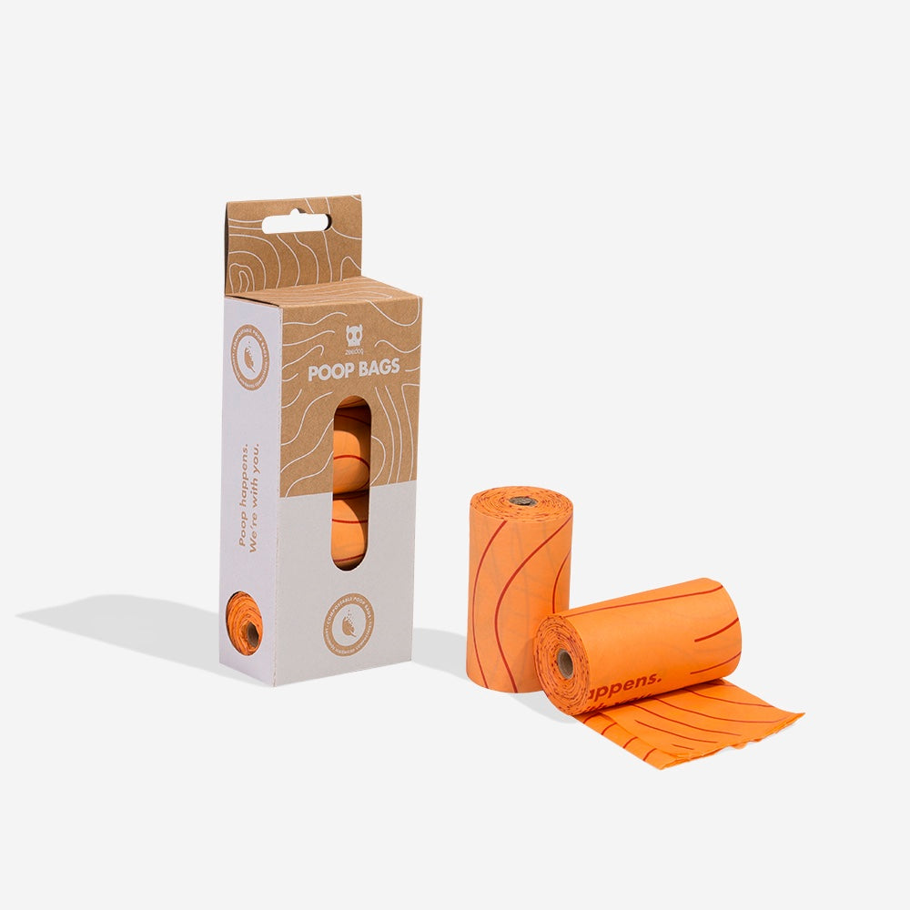 Orange | Compostable Poop Bags | 60 Poop Bags