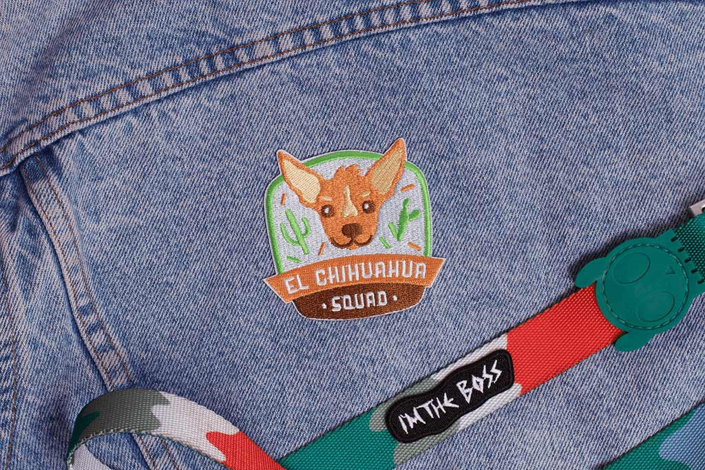 El Chihuahua Squad Dog Patch applyed on jacket | Zee.Dog