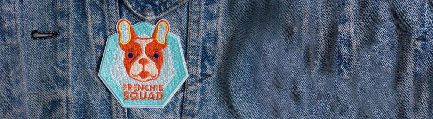 Frenchie Squad Dog Patch applyed on jacket | Zee.Dog