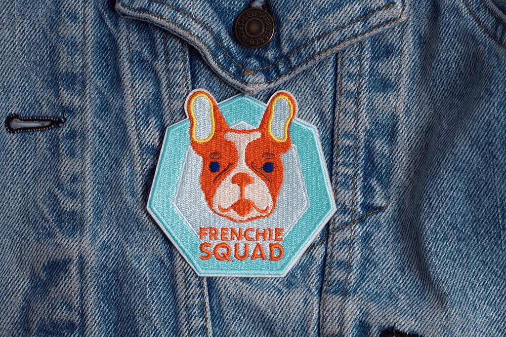 Frenchie Squad Dog Patch applyed on jacket | Zee.Dog