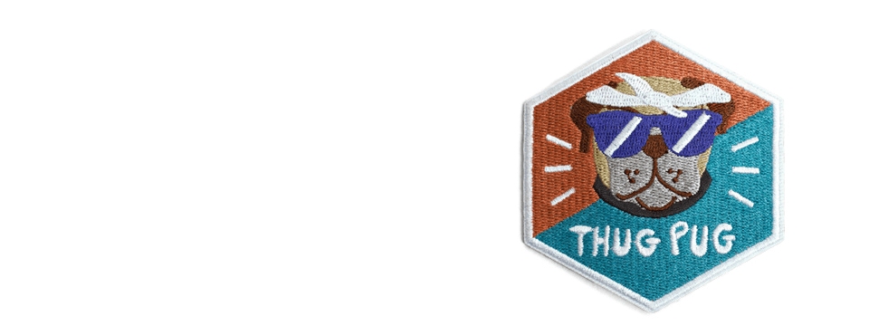 Thug Pug Dog Patch | Zee.Dog